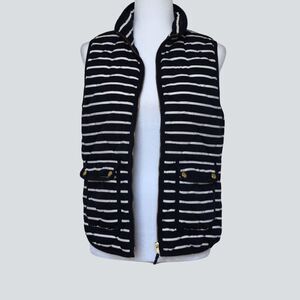 J.CREW Women's Striped Quilted Puffer Excursion Vest Size S